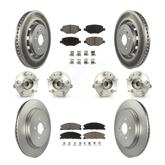 Hub Bearing Coated Disc Brake Rotor Pads Front Rear Kit (10Pc) For Ford Explorer