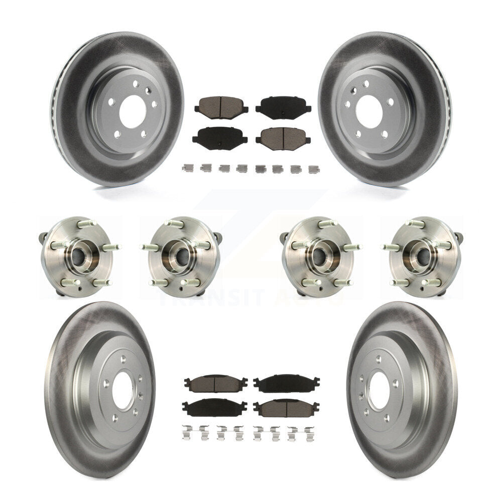 Hub Bearing Coat Brake Rotor Pad Front Rear Kit (10Pc) For 2009-2010 Lincoln MKS