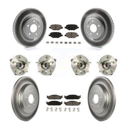 Hub Bearing Coat Brake Rotor Pad Front Rear Kit (10Pc) For 2009-2010 Lincoln MKS