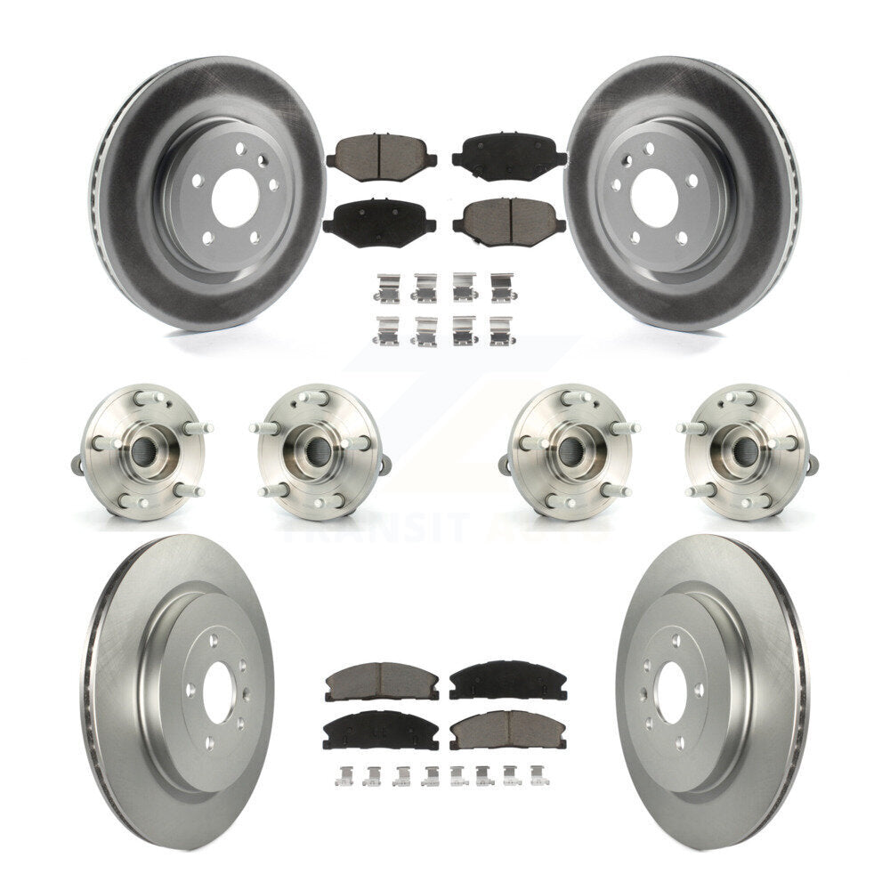 Hub Bearing Coated Brake Rotor Pad Front Rear Kit (10Pc) For Ford Explorer Sport