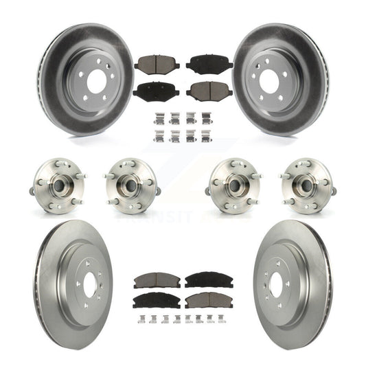 Hub Bearing Coated Brake Rotor Pad Front Rear Kit (10Pc) For Ford Explorer Sport