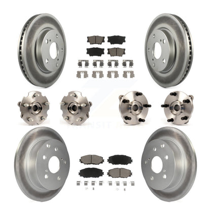Hub Bearing Coated Disc Brake Rotor & Pads Front Rear Kit (10Pc) For Toyota RAV4