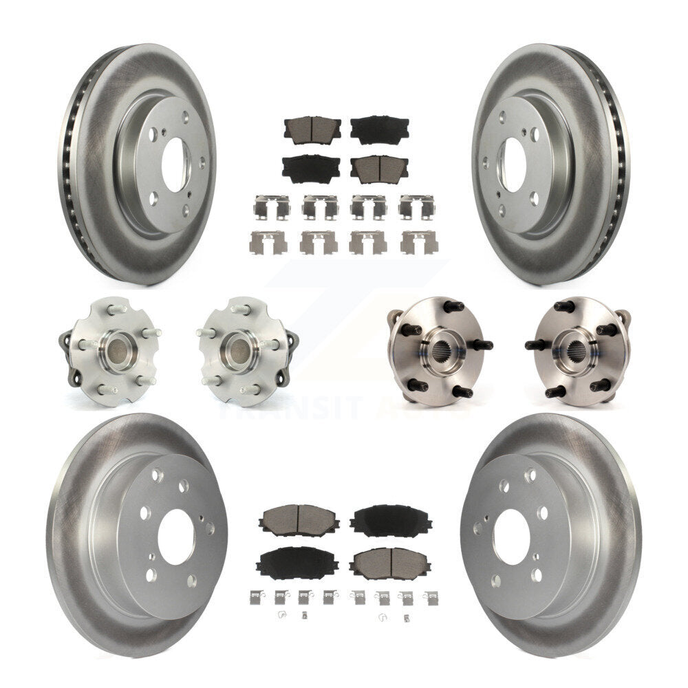 Hub Bearing Coated Brake Rotor & Pad Front Rear Kit (10Pc) For Toyota RAV4 Lexus