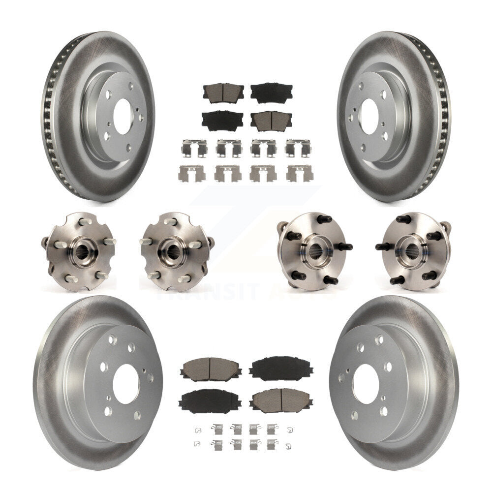 Hub Bearing Coated Disc Brake Rotor & Pads Front Rear Kit (10Pc) For Toyota RAV4