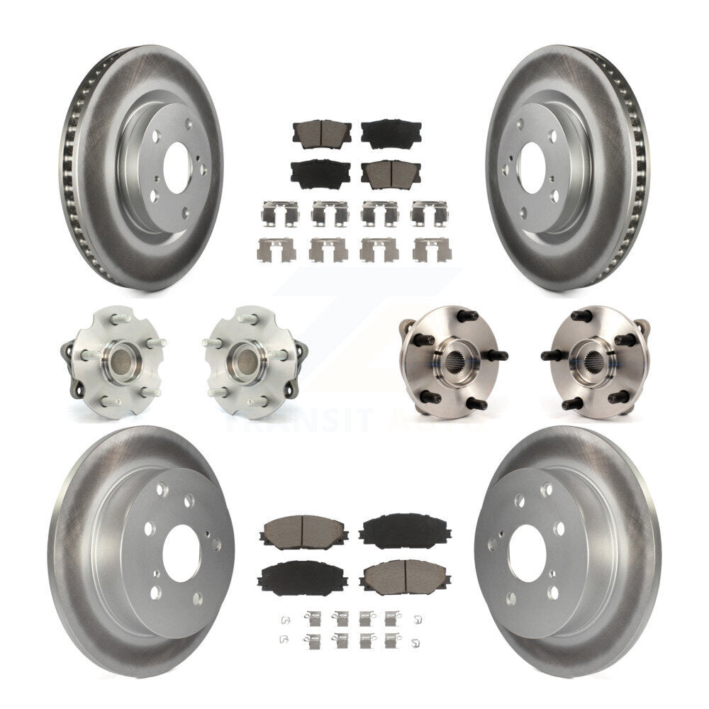 Hub Bearing Coated Disc Brake Rotor & Pads Front Rear Kit (10Pc) For Toyota RAV4