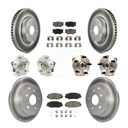 Hub Bearing Coated Disc Brake Rotor & Pads Front Rear Kit (10Pc) For Toyota RAV4