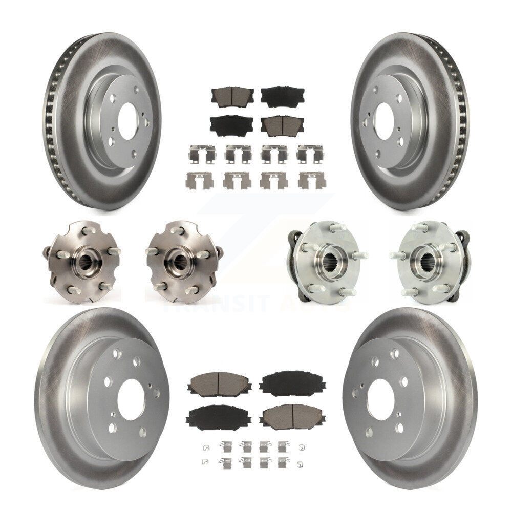 Hub Bearing Coated Disc Brake Rotor & Pads Front Rear Kit (10Pc) For Toyota RAV4