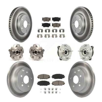 Hub Bearing Coated Disc Brake Rotor & Pads Front Rear Kit (10Pc) For Toyota RAV4