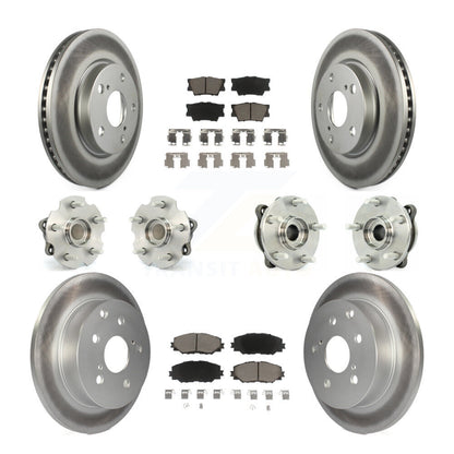 Hub Bearing Coated Disc Brake Rotor & Pads Front Rear Kit (10Pc) For Toyota RAV4