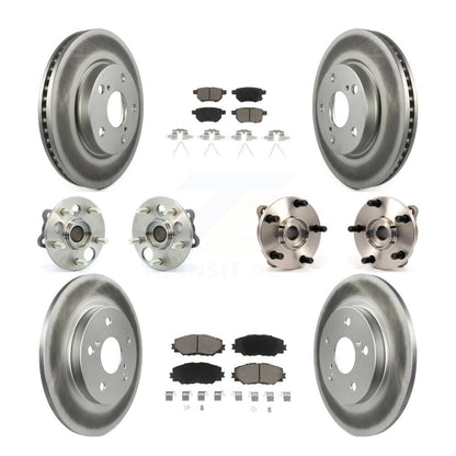 Hub Bearing Coated Brake Rotor Pads Front Rear Kit (10Pc) For 2008-2015 Scion xB