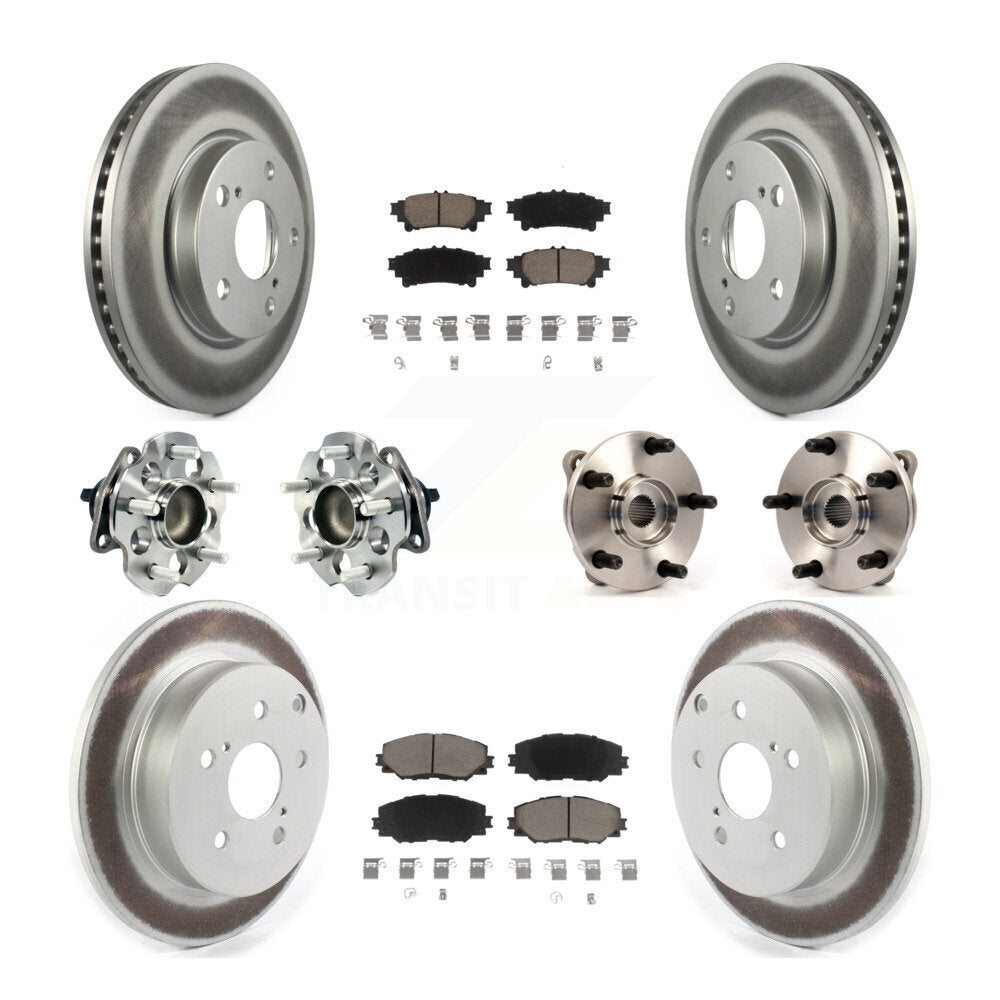 Hub Bearing Coat Brake Rotor Pads Front Rear Kit (10Pc) For 12-18 Toyota Prius V
