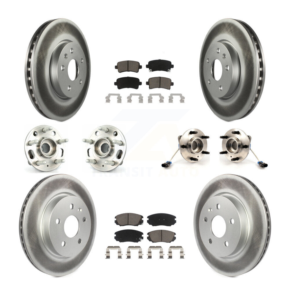 Hub Bearing Coated Brake Rotor & Pad Front Rear Kit (10Pc) For 2010 Buick Allure