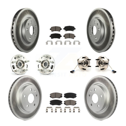 Hub Bearing Coated Brake Rotor & Pad Front Rear Kit (10Pc) For 2010 Buick Allure
