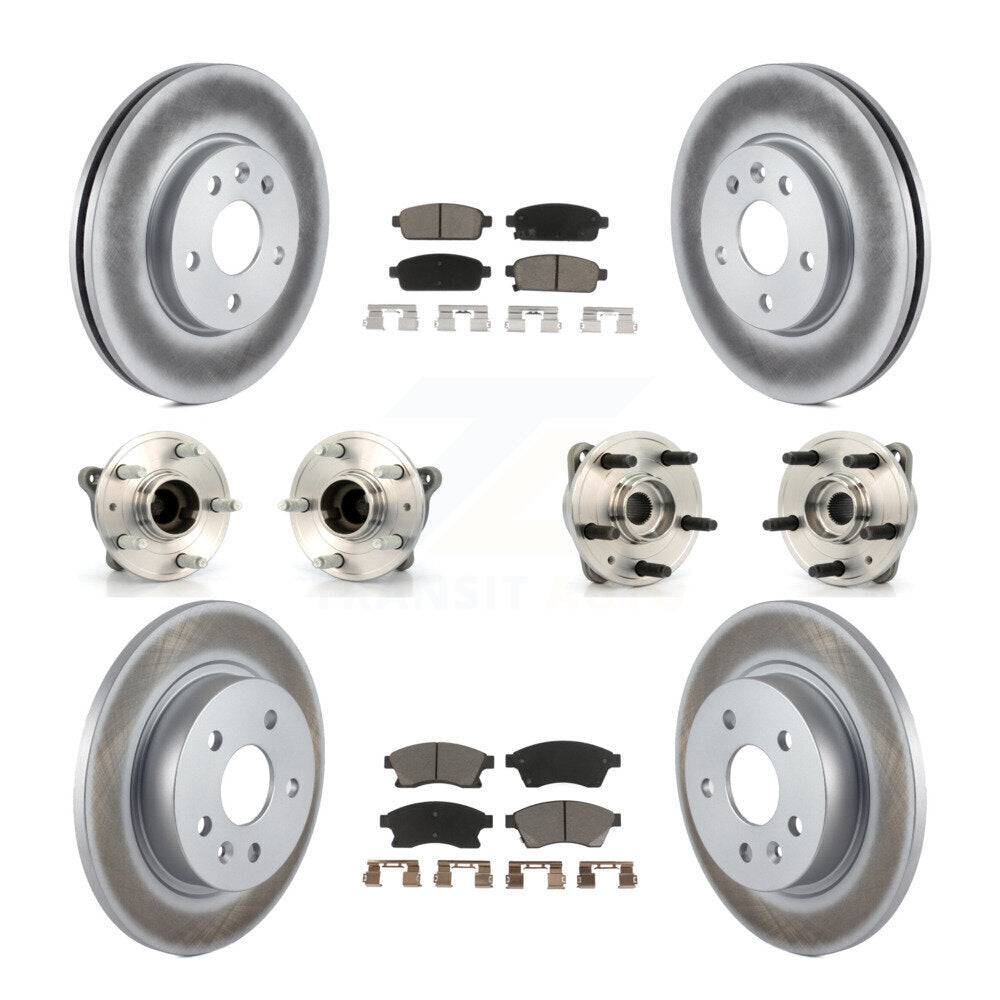 Hub Bearing Coat Brake Rotor Pad Front Rear Kit (10Pc) For 11-12 Chevrolet Cruze