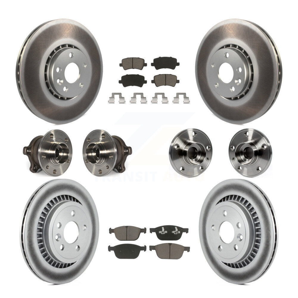 Hub Bearing Coat Brake Rotor Pads Front Rear Kit (10Pc) For 10-15 Volvo XC60 AWD