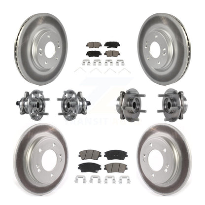 Hub Bearing Coat Brake Rotor Pads Front Rear Kit (10Pc) For Hyundai Elantra 1.6L