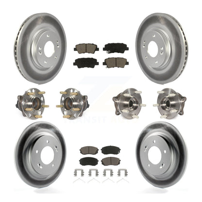 Hub Bearing Coated Disc Brake Rotor And Pad Front Rear Kit (10Pc) For Kia Optima
