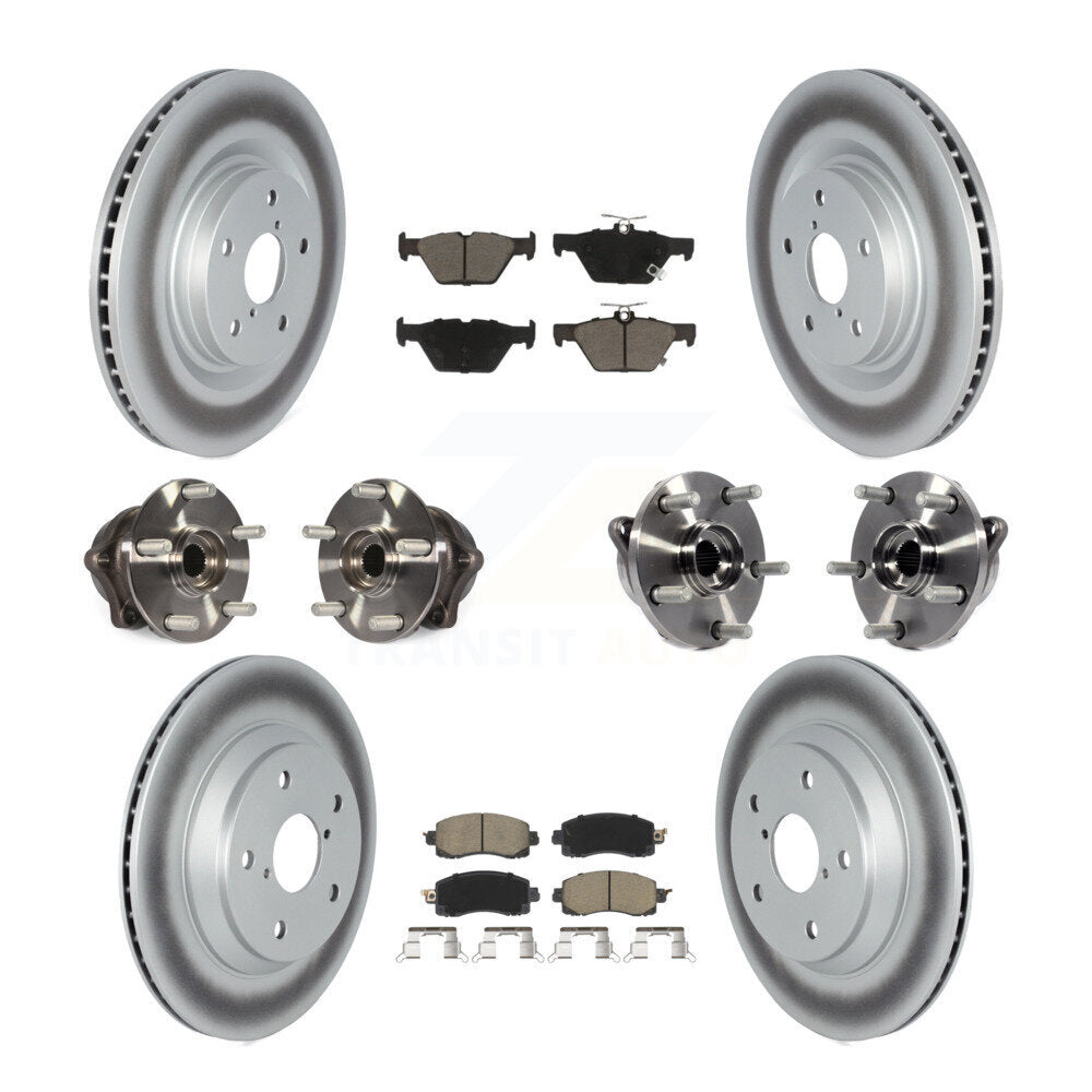 Hub Bearing Coated Brake Rotor And Pad Front Rear Kit (10Pc) For Subaru Forester