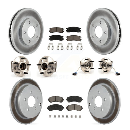 Hub Bearing Coated Disc Brake Rotor Pads Front Rear Kit (10Pc) For Pontiac Aztek