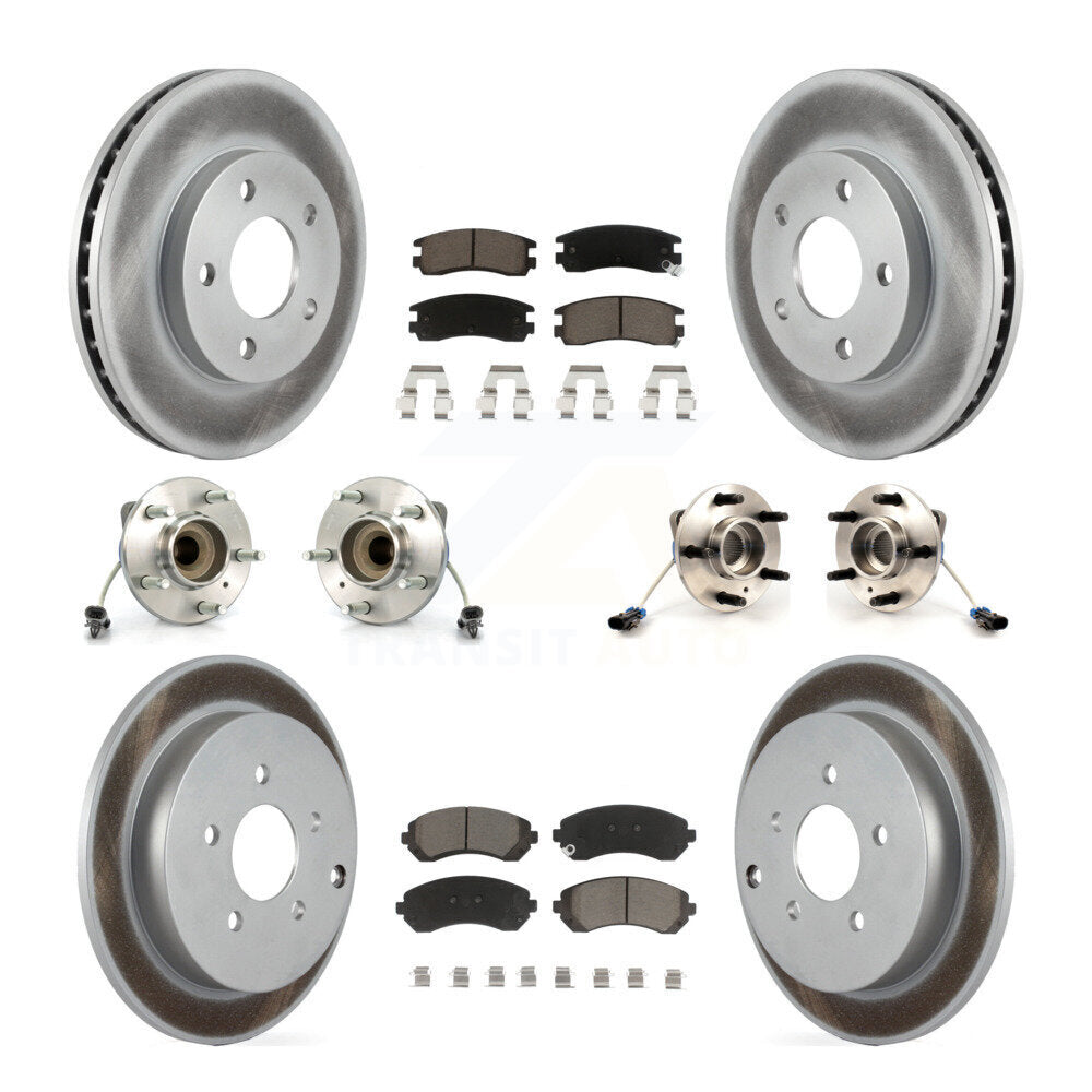 Hub Bearing Coated Brake Rotor & Pads Front Rear Kit (10Pc) For Buick Rendezvous