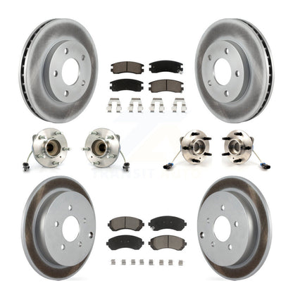 Hub Bearing Coated Brake Rotor & Pads Front Rear Kit (10Pc) For Buick Rendezvous