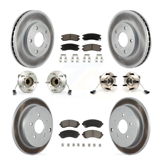 Hub Bearing Coated Brake Rotor & Pads Front Rear Kit (10Pc) For Buick Rendezvous