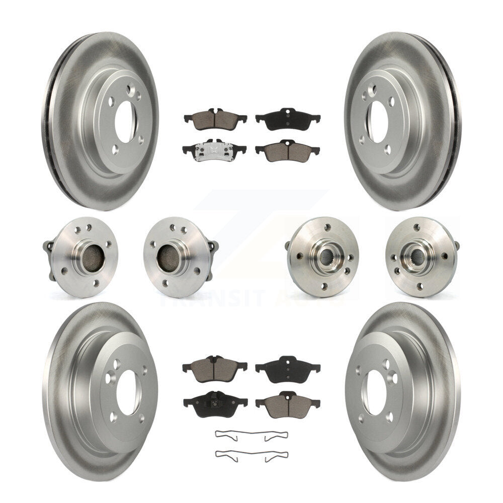 Hub Bearing Coated Disc Brake Rotor & Pads Front Rear Kit (10Pc) For Mini Cooper