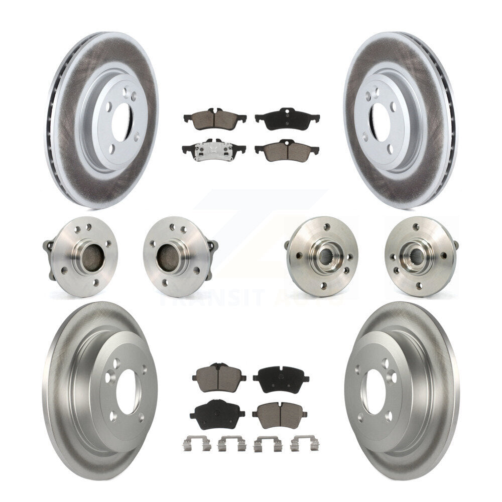 Hub Bearing Coated Disc Brake Rotor & Pads Front Rear Kit (10Pc) For Mini Cooper