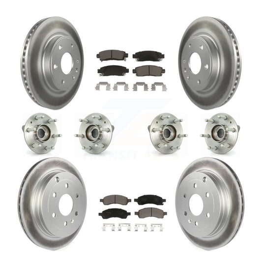 Hub Bearing Coated Brake Rotor & Pads Front Rear Kit (10Pc) For GMC Acadia Buick