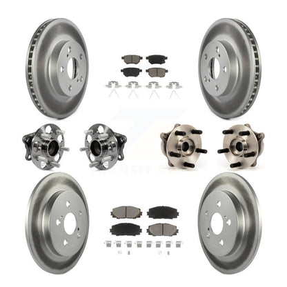 Hub Bearing Coat Brake Rotor Pads Front Rear Kit (10Pc) For Toyota Prius Plug-In