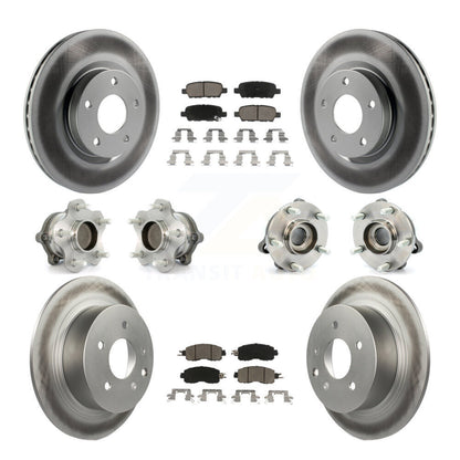 Hub Bearing Coated Disc Brake Rotor Pads Front Rear Kit (10Pc) For Nissan Altima