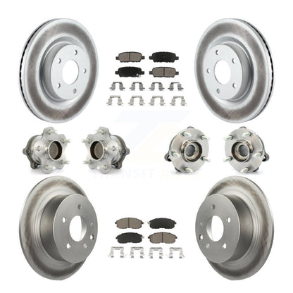Hub Bearing Coated Disc Brake Rotor Pads Front Rear Kit (10Pc) For Nissan Altima