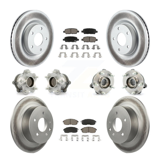 Hub Bearing Coated Disc Brake Rotor Pads Front Rear Kit (10Pc) For Nissan Altima