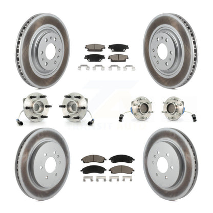 Hub Bearing Coated Brake Rotor & Pads Front Rear Kit (10Pc) For Cadillac SRX RWD
