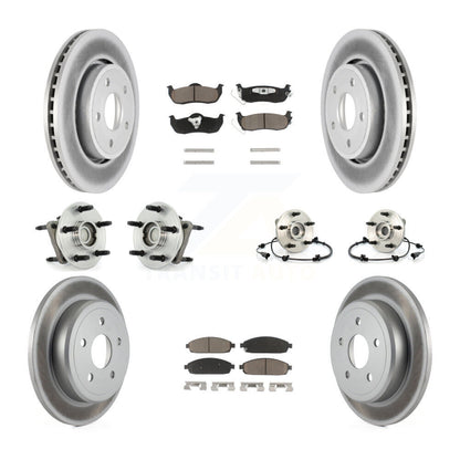 Hub Bearing Coated Brake Rotor Pad Front Rear Kit (10Pc) For Jeep Grand Cherokee