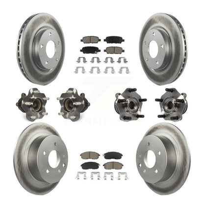 Hub Bearing Coated Disc Brake Rotor Pads Front Rear Kit (10Pc) For Nissan Sentra