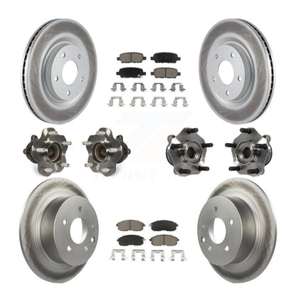 Hub Bearing Coated Disc Brake Rotor Pads Front Rear Kit (10Pc) For Nissan Sentra