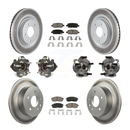 Hub Bearing Coated Disc Brake Rotor Pads Front Rear Kit (10Pc) For Nissan Sentra