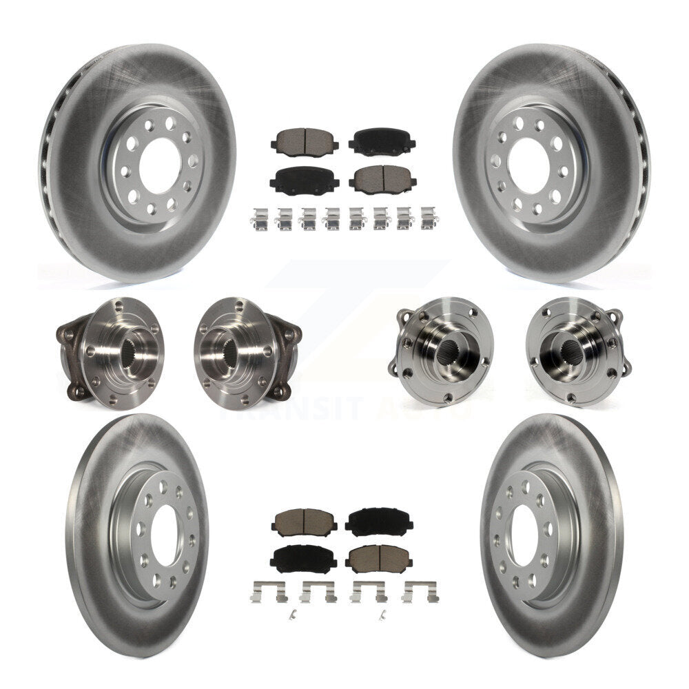 Hub Bearing Coated Brake Rotor & Pads Front Rear Kit (10Pc) For Chrysler 200 AWD