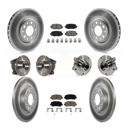 Hub Bearing Coated Brake Rotor & Pads Front Rear Kit (10Pc) For Chrysler 200 AWD