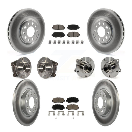 Hub Bearing Coated Brake Rotor & Pads Front Rear Kit (10Pc) For Chrysler 200 AWD