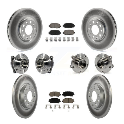 Hub Bearing Coated Brake Rotor & Pads Front Rear Kit (10Pc) For Chrysler 200 FWD
