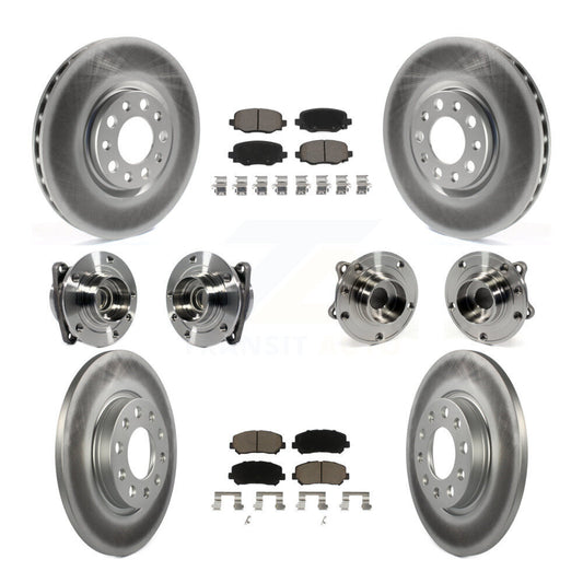 Hub Bearing Coated Brake Rotor & Pads Front Rear Kit (10Pc) For Chrysler 200 FWD