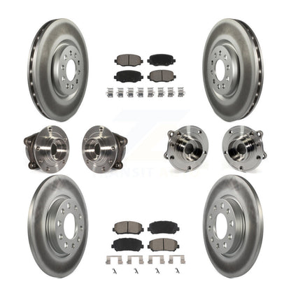 Hub Bearing Coated Brake Rotor & Pads Front Rear Kit (10Pc) For Chrysler 200 AWD
