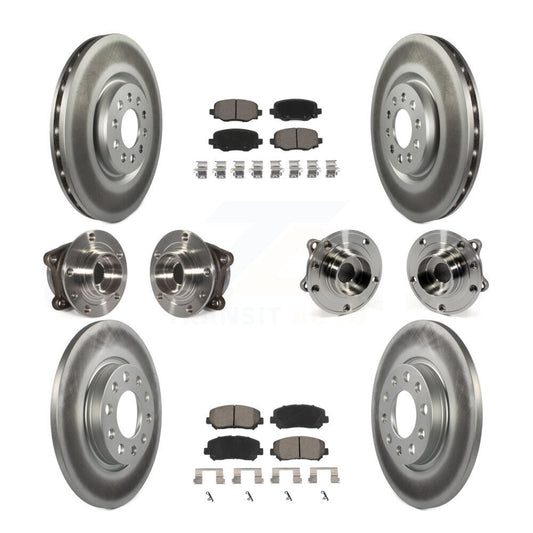 Hub Bearing Coated Brake Rotor & Pads Front Rear Kit (10Pc) For Chrysler 200 AWD