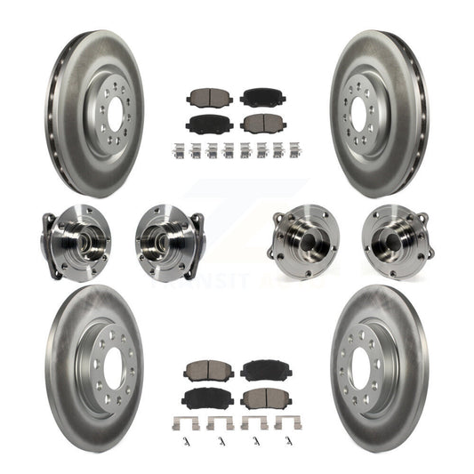 Hub Bearing Coated Brake Rotor & Pads Front Rear Kit (10Pc) For Chrysler 200 FWD
