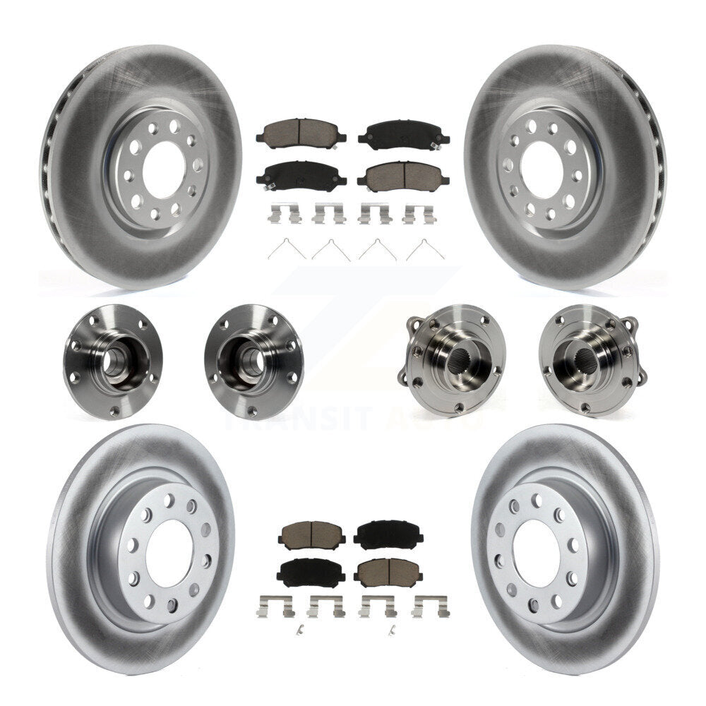 Hub Bearing Coat Brake Rotor Pads Front Rear Kit (10Pc) For 2013-2016 Dodge Dart