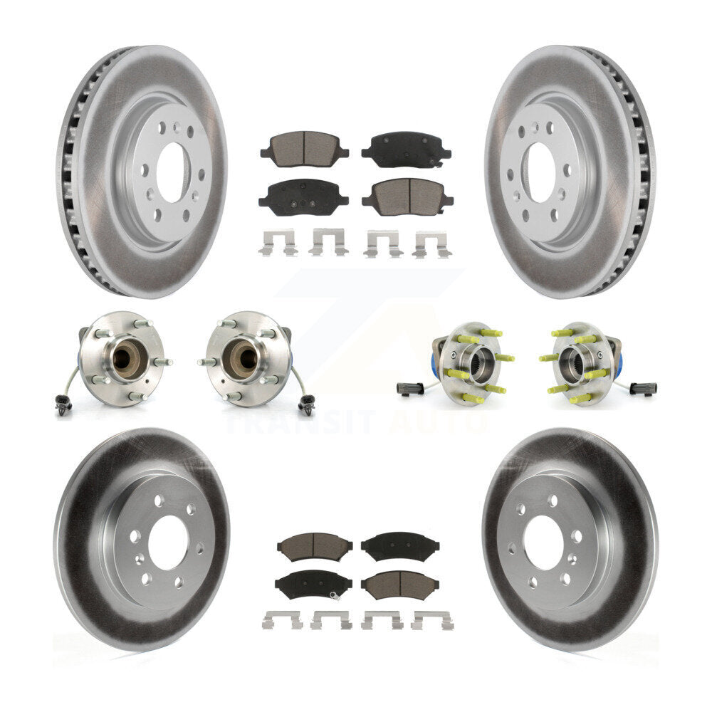 Hub Bearing Coated Disc Brake Rotor & Pad Front Rear Kit (10Pc) For Saturn Relay