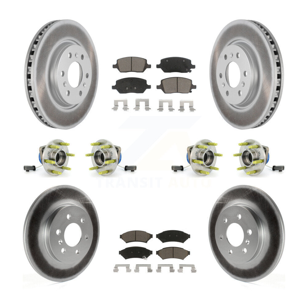 Hub Bearing Coat Brake Rotor Pad Front Rear Kit (10Pc) For 2006 Saturn Relay AWD