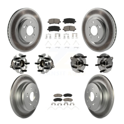 Hub Bearing Coated Brake Rotor Pad Front Rear Kit (10Pc) For 11-14 Honda Odyssey